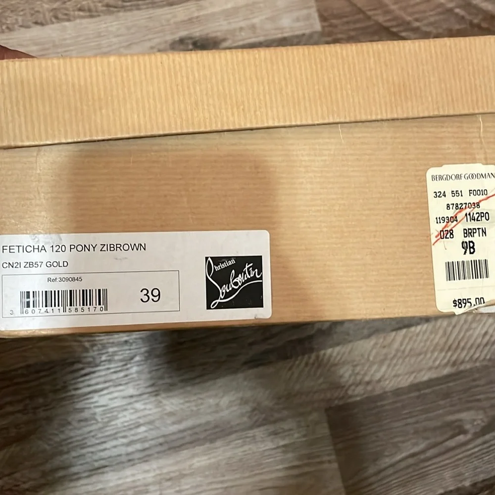 Christian Louboutin Feticha 120 Pony Zibrown. Size 39. Good condition. See pics. - Picture 9 of 9